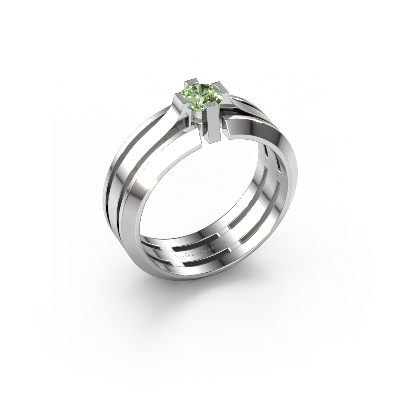 Bild von Herrenring Sem 950 Platin Grüner Labor-Diamant 4.7 mm