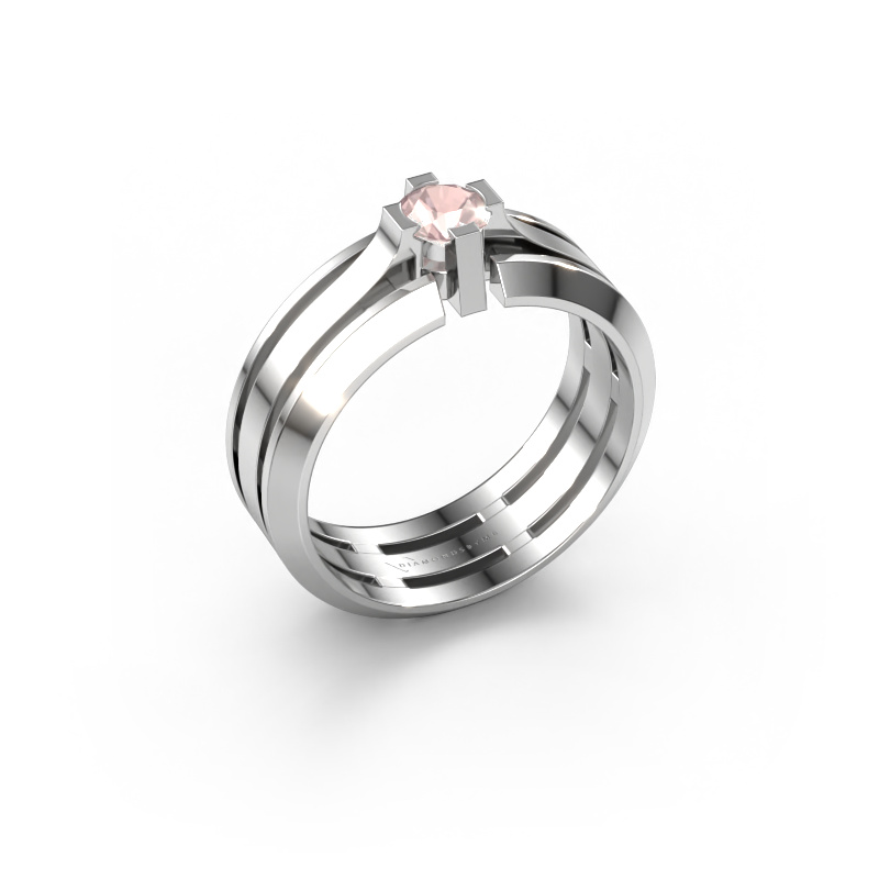 Image of Men's ring Sem 950 platinum Morganite champagne 4.7 mm