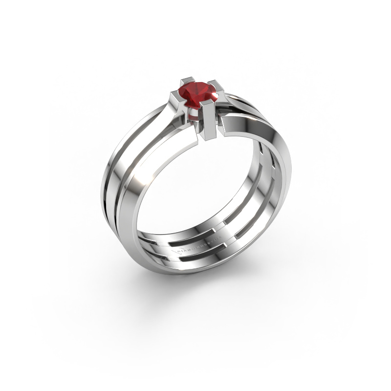 Image of Men's ring Sem 950 platinum Ruby 4.7 mm