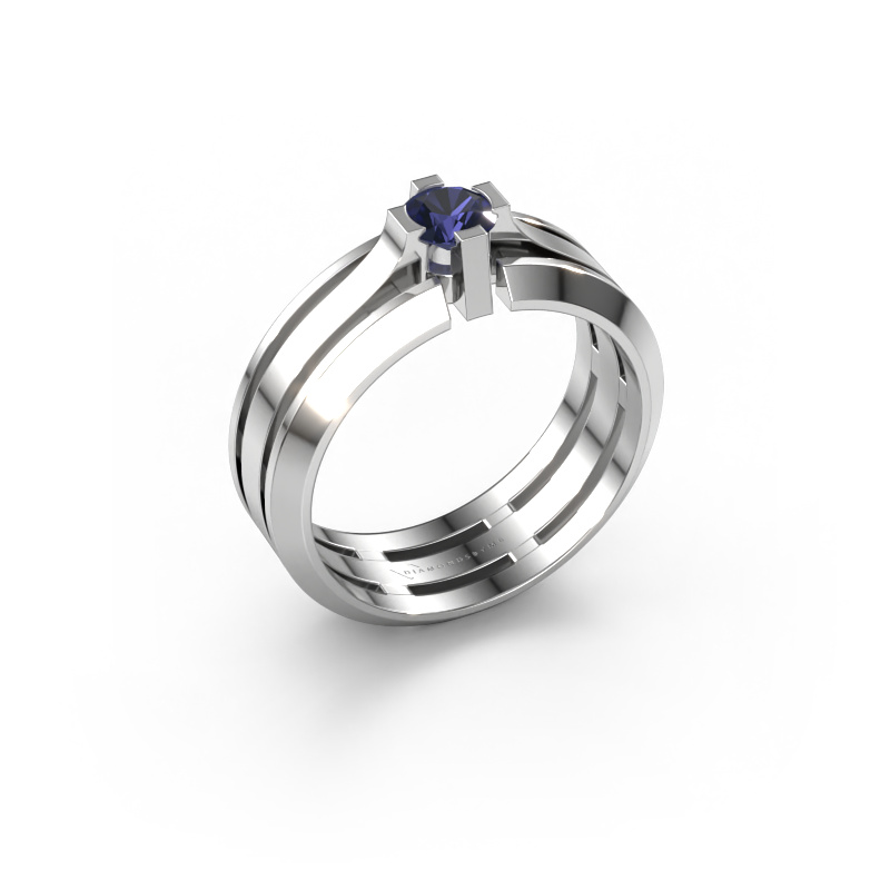 Image of Men's ring Sem 950 platinum Sapphire 4.7 mm