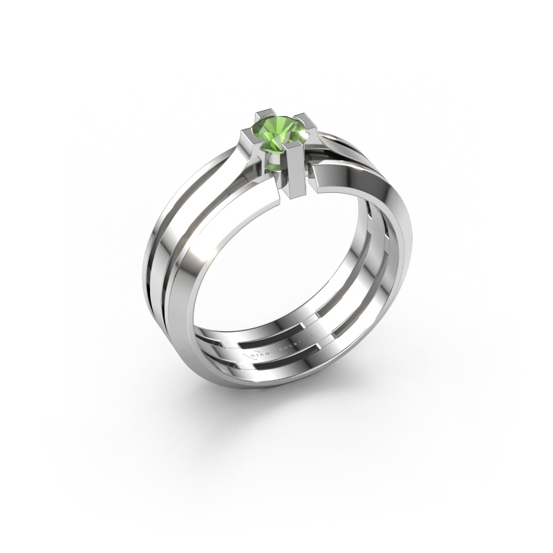 Image de Bague pour homme Sem 950 platine Vert tourmaline 4.7 mm