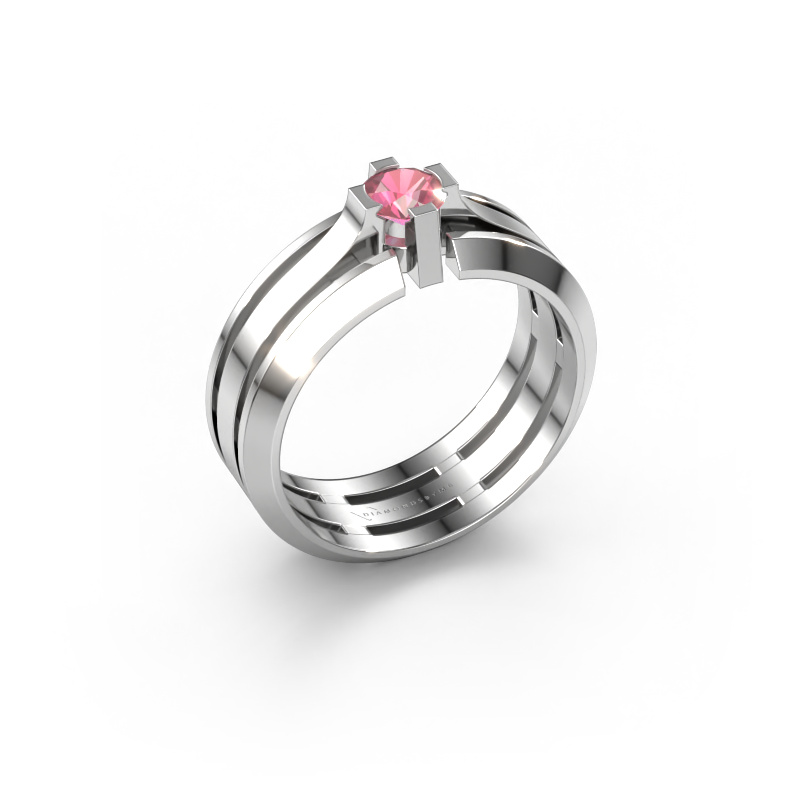 Image of Men's ring Sem 950 platinum Tourmaline pink 4.7 mm