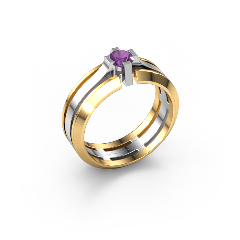 Image of Men's ring Sem 585 white gold Amethyst 4.7 mm
