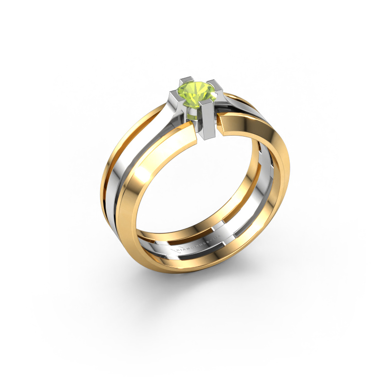 Bild von Herrenring Sem 585 Weißgold Peridot 4.7 mm