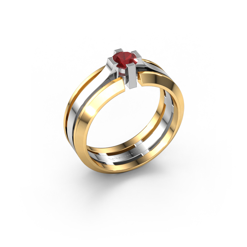 Image of Men's ring Sem 585 white gold Ruby 4.7 mm