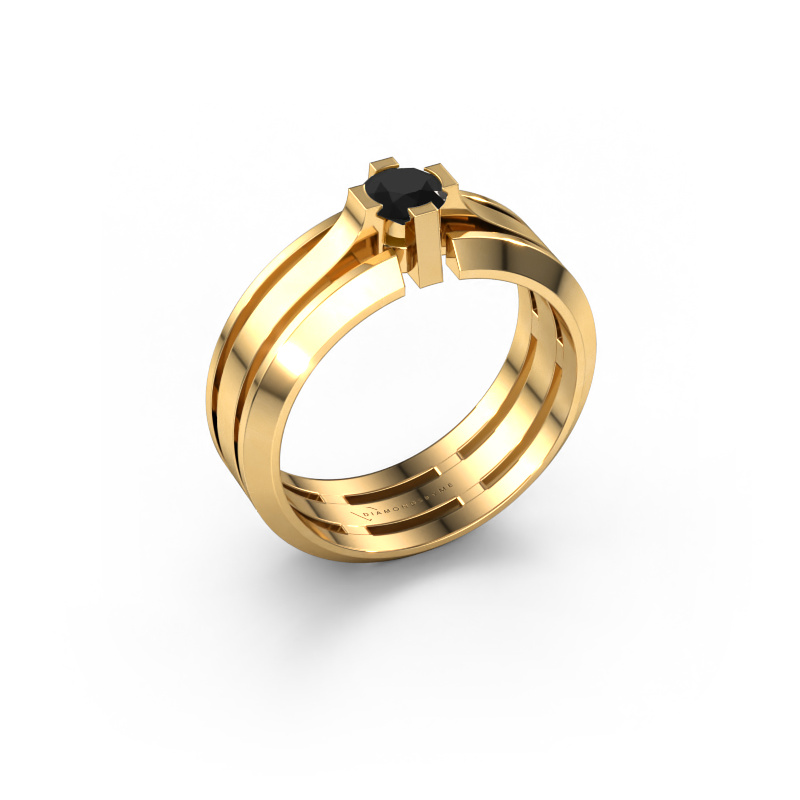 Bild von Herrenring Sem 585 Gold Schwarz Diamant 0.48 crt