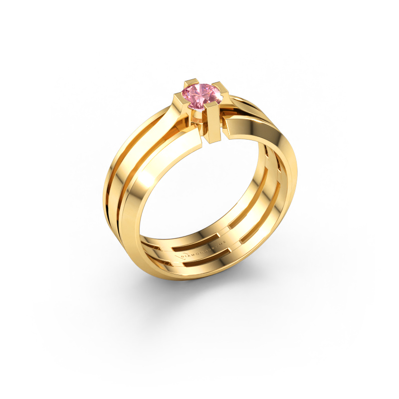 Bild av Herrring Sem 585 gult guld Rosa labbodlad diamant 4.7 mm