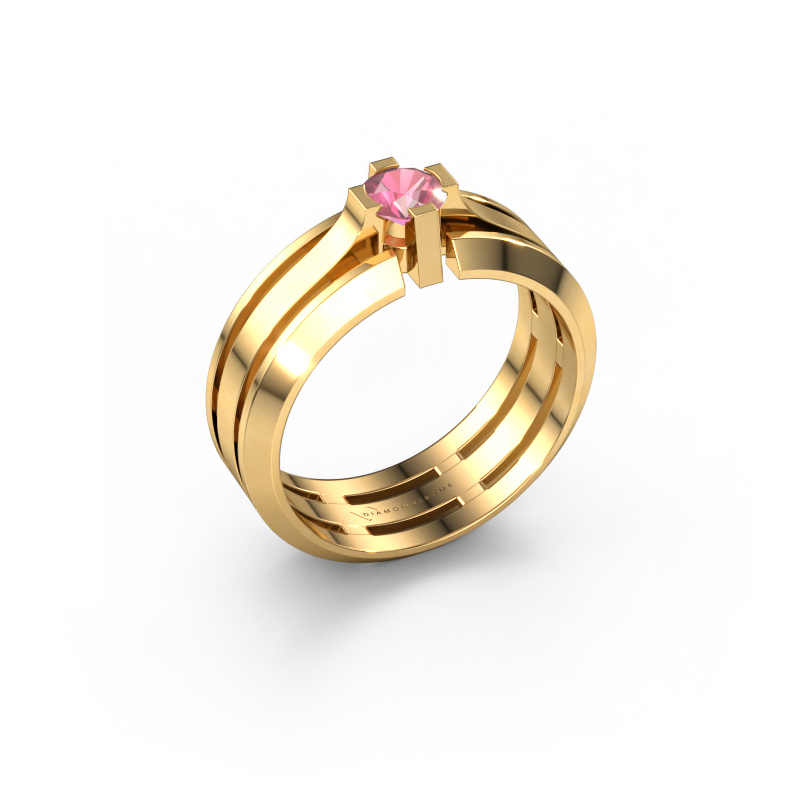 Bild von Herrenring Sem 585 Gold Turmalin rosa 4.7 mm