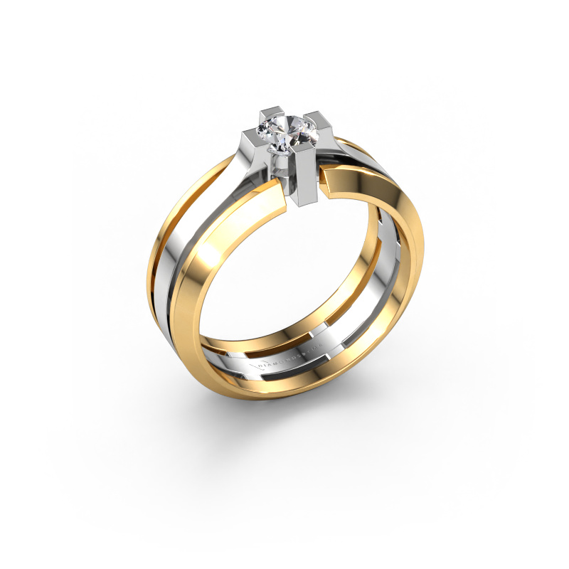 Image de Bague pour homme Sem 585 or blanc Diamant 0.50 crt