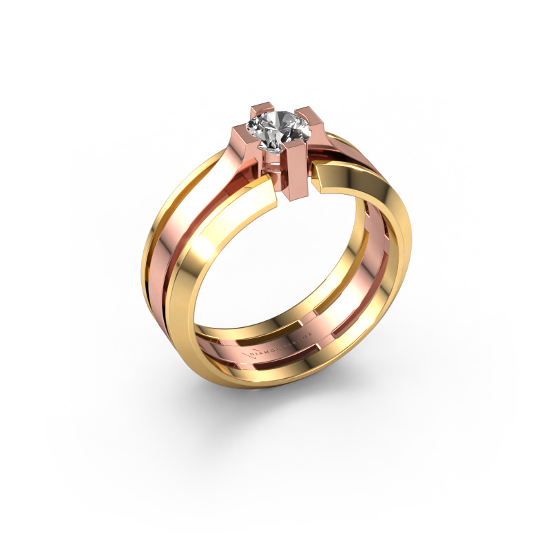 Image de Bague pour homme Sem 585 or rose Diamant 0.60 crt