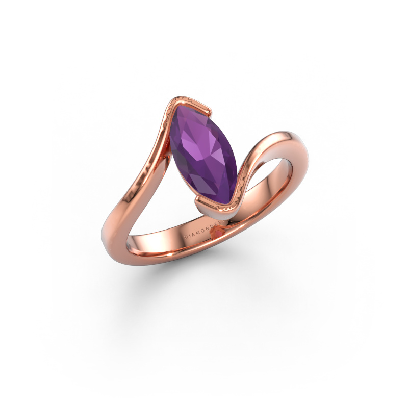 Afbeelding van Verlovingsring Serenity 585 rosé goud Amethist 10x5 mm