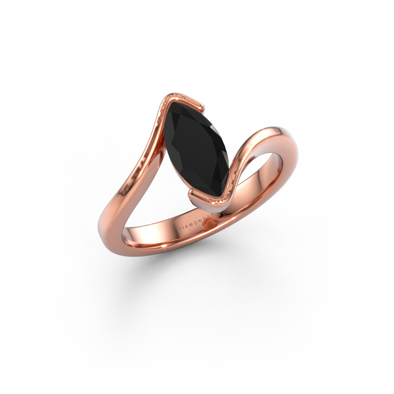 Image of Engagement ring Eve 585 rose gold Black diamond 1.20 crt