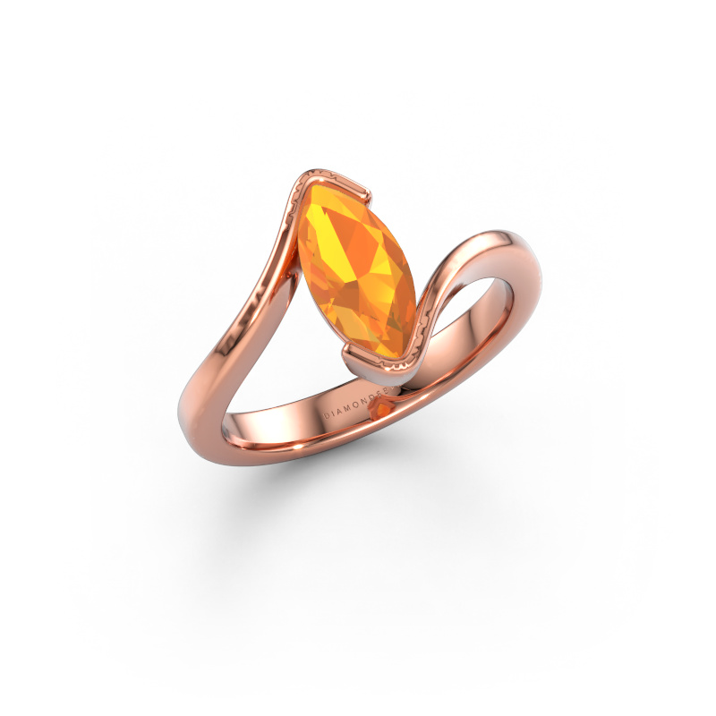 Image of Engagement ring Eve 585 rose gold Citrin 10x5 mm
