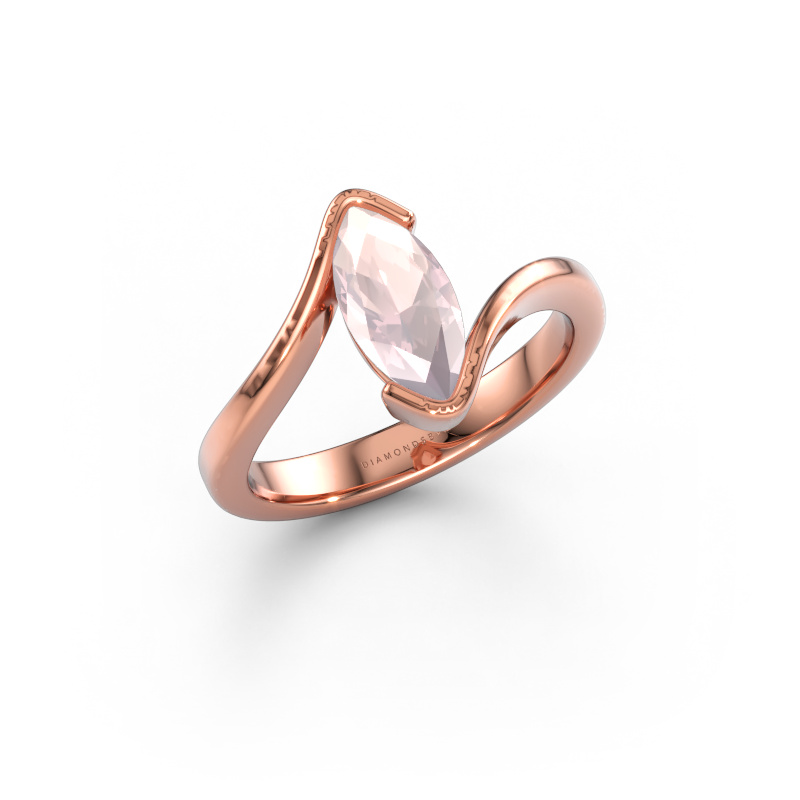 Bild av Förlovningsring Eve 585 roséguld Champagnefärgad morganit 10x5 mm