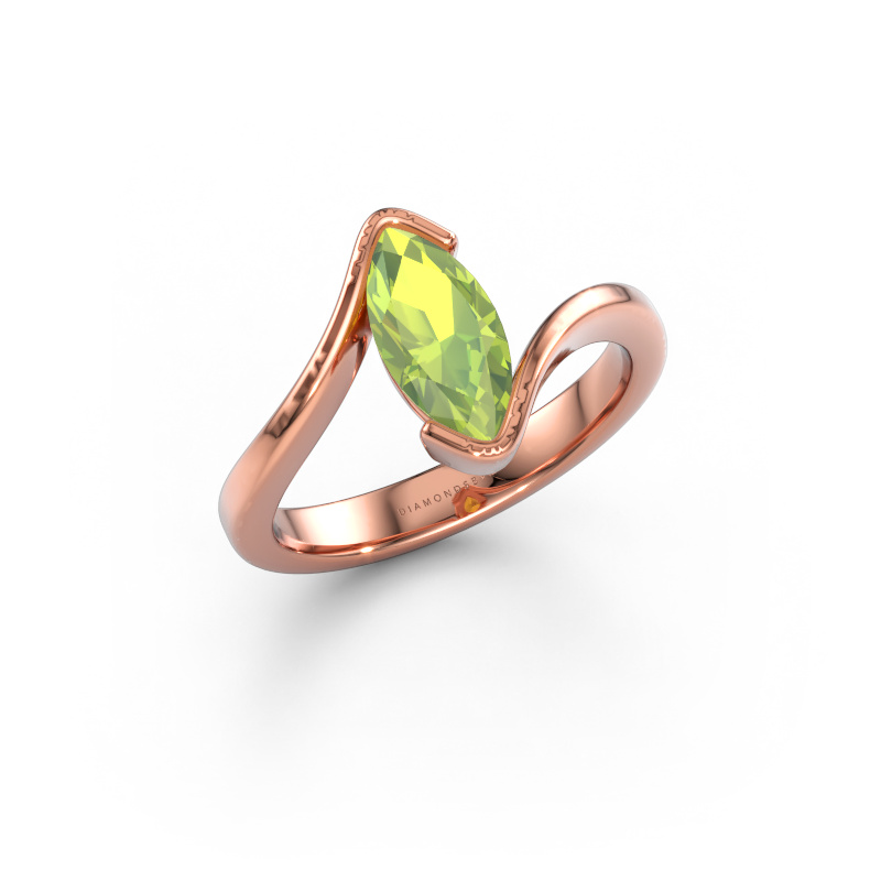 Image of Engagement ring Eve 585 rose gold Peridot 10x5 mm
