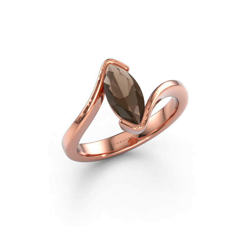 Image de Bague de fiançailles Eve 585 or rose Quartz fumé 10x5 mm