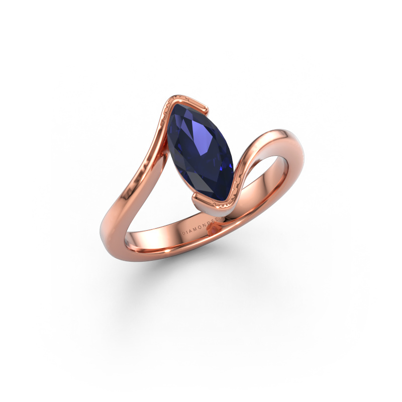 Bild von Verlobungsring Eve 585 Roségold Saphir 10x5 mm