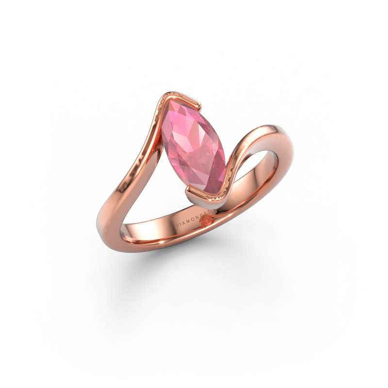 Immagine di Anello di fidanzamento Eve 585 oro rosa Tormalina rosa 10x5 mm