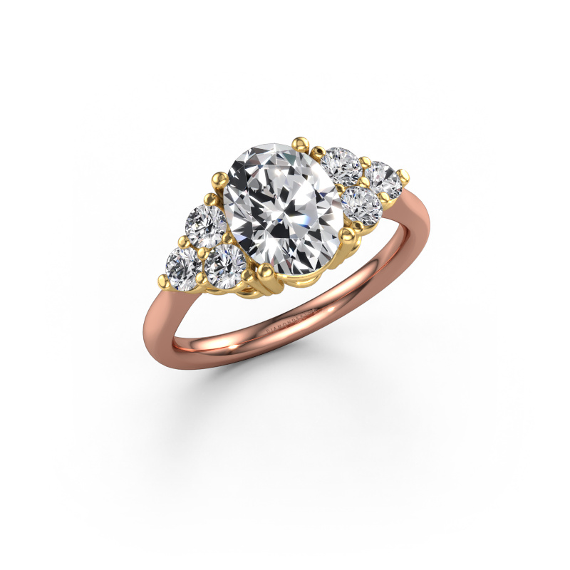 Afbeelding van Verlovingsring Serenity OVL 585 Rosé goud Lab-grown diamant 2.34 crt
