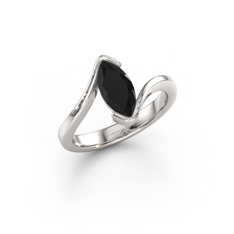 Image of Engagement ring Eve 950 platinum Black diamond 1.20 crt