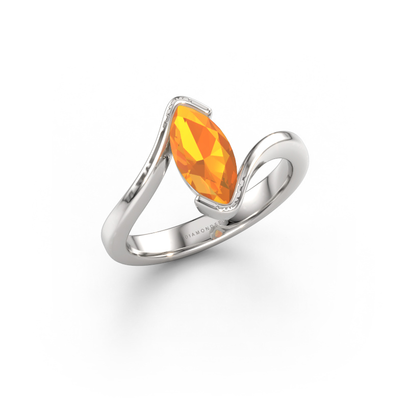 Image of Engagement ring Eve 950 platinum Citrin 10x5 mm
