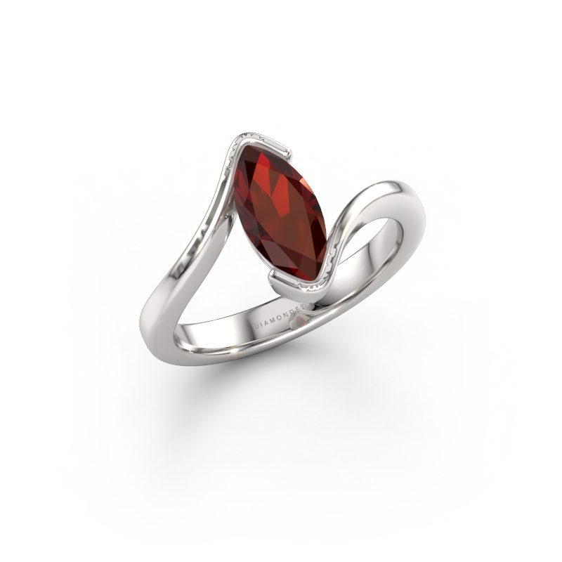 Image of Engagement ring Serenity 950 platinum Garnet 10x5 mm