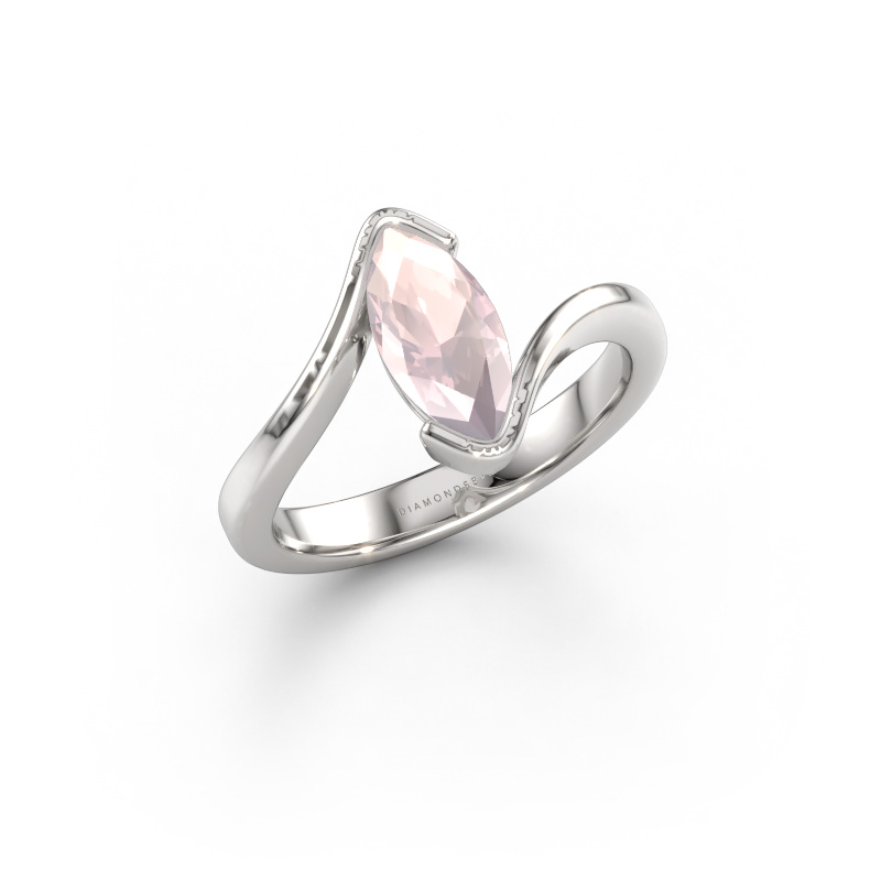 Immagine di Anello di fidanzamento Eve 585 oro bianco Morganite champagne 10x5 mm
