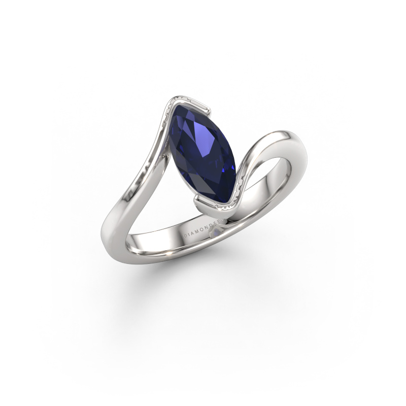 Image of Engagement ring Eve 585 white gold Sapphire 10x5 mm