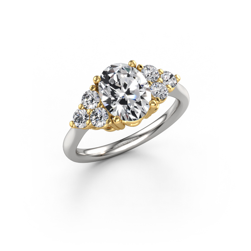 Afbeelding van Verlovingsring Serenity OVL 585 witgoud Lab-grown diamant 2.34 crt