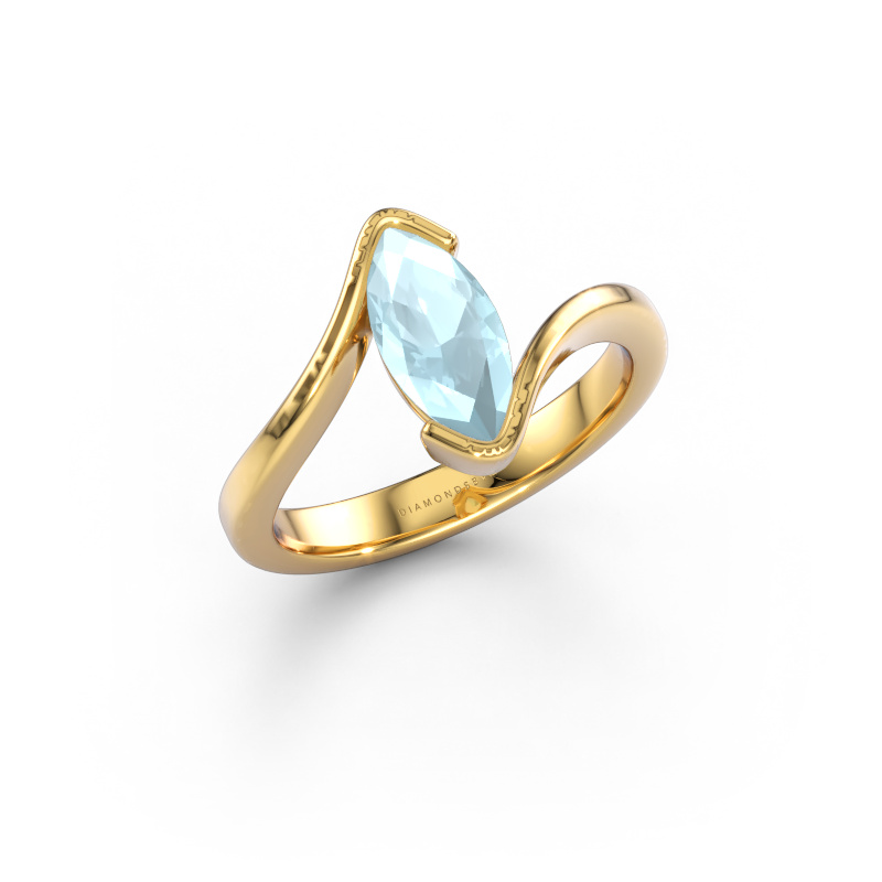 Bild von Verlobungsring Eve 585 Gold Aquamarin 10x5 mm