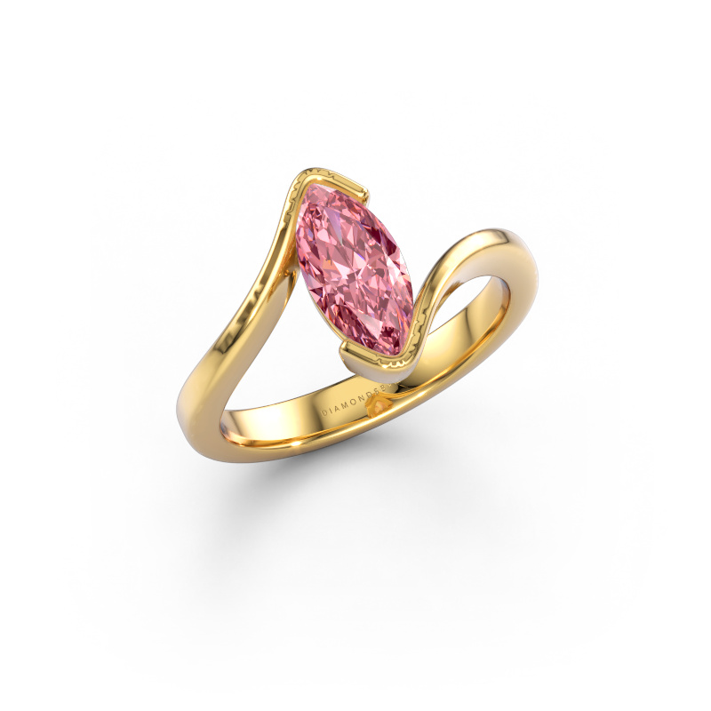 Immagine di Anello di fidanzamento Eve 585 oro Diamante lab grown rosa 10x5 mm