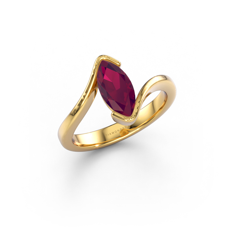 Image of Engagement ring Serenity 585 gold Rhodolite 10x5 mm
