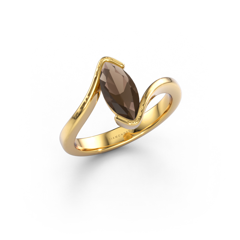 Bild von Verlobungsring Serenity 585 Gold Rauchquarz 10x5 mm