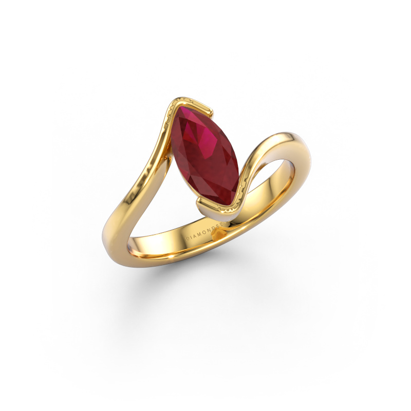 Image de Bague de fiançailles Serenity 585 or jaune Rubis 10x5 mm