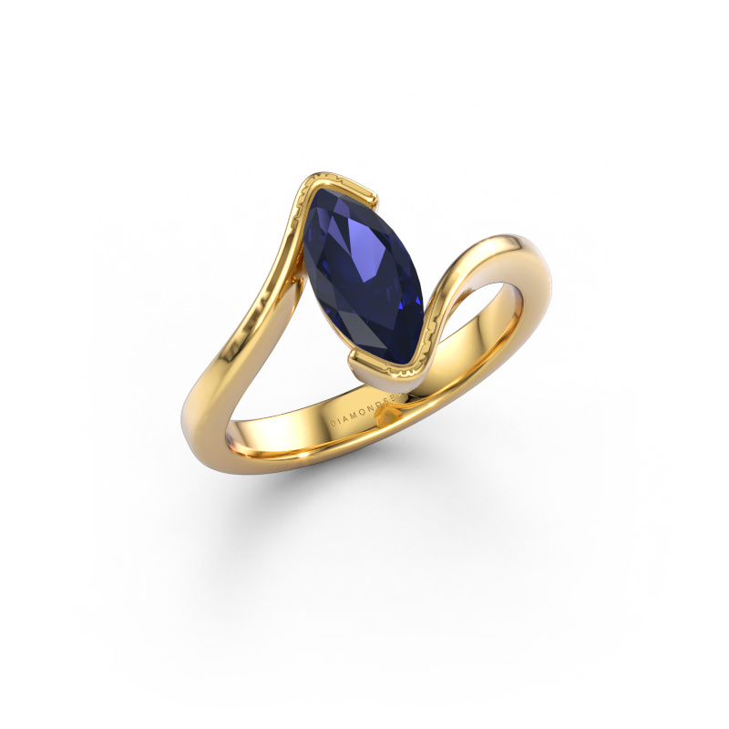 Bild von Verlobungsring Serenity 585 Gold Saphir 10x5 mm