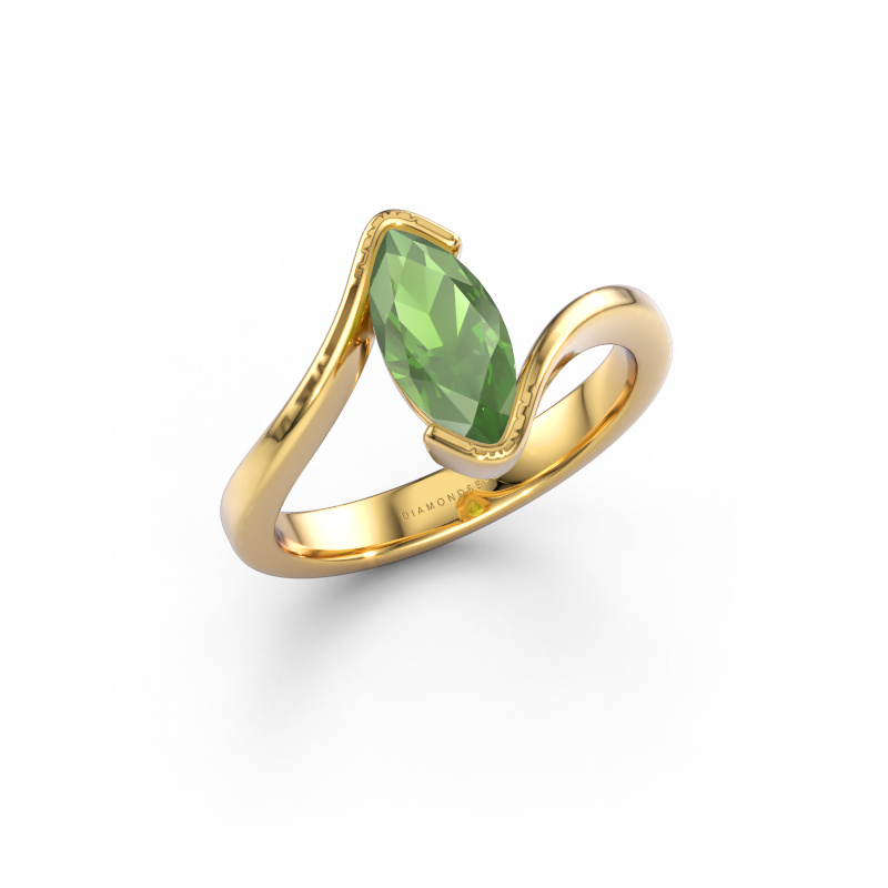 Bild von Verlobungsring Eve 585 Gold Turmalin grün 10x5 mm