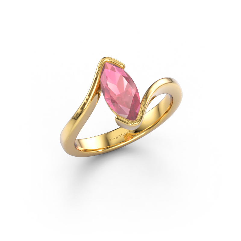 Immagine di Anello di fidanzamento Eve 585 oro Tormalina rosa 10x5 mm