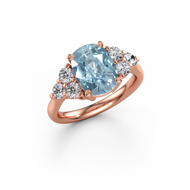 Immagine di Anello di fidanzamento Serenity CSH 585 oro rosa Diamante lab grown blu 10.2x7.6 mm
