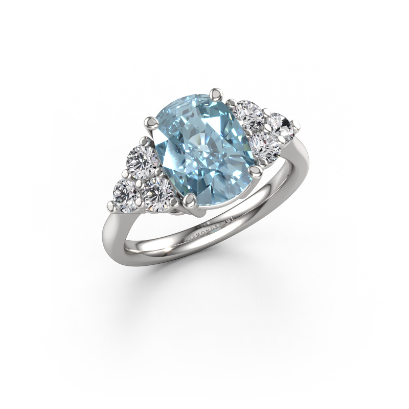 Afbeelding van Verlovingsring Serenity CSH 950 platina Blauwe lab grown diamant 10.2x7.6 mm