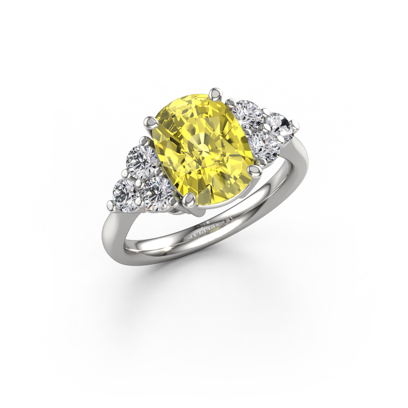 Afbeelding van Verlovingsring Serenity CSH 950 platina Gele lab grown diamant 10.2x7.6 mm