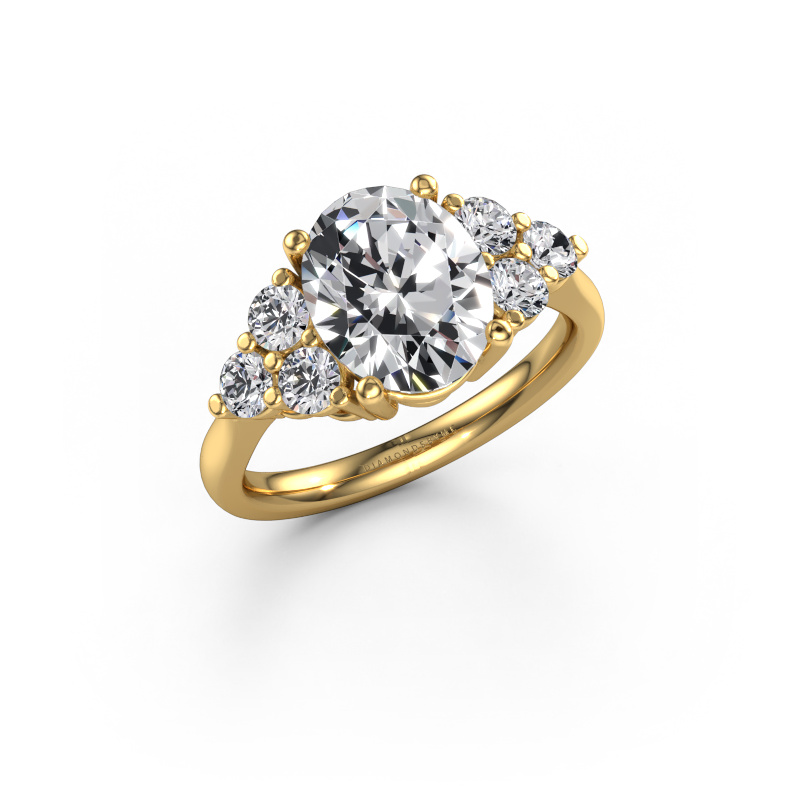 Image of Engagement ring Serenity OVL 585 gold Lab grown diamond 3.30 crt