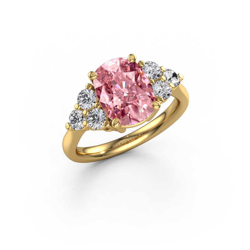 Image of Engagement ring Serenity CSH 585 gold Pink lab grown diamond 10.2x7.6 mm