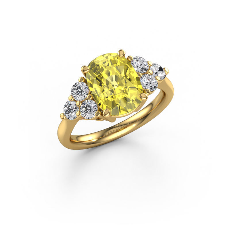 Image of Engagement ring Serenity CSH 585 gold Yellow lab grown diamond 10.2x7.6 mm