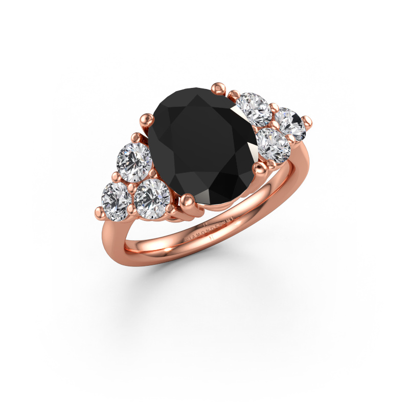 Immagine di Anello di fidanzamento Serenity OVL 585 oro rosa Diamante nero 5.70 crt