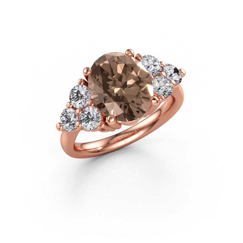 Image of Engagement ring Serenity OVL 585 rose gold Brown diamond 4.93 crt