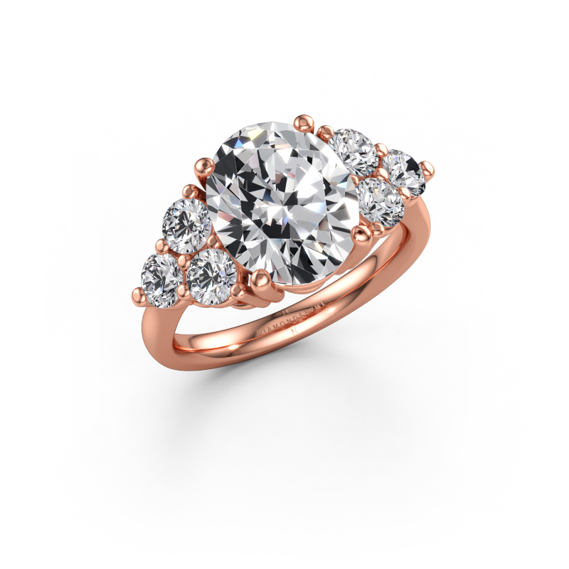 Immagine di Anello di fidanzamento Serenity OVL 585 oro rosa Diamante lab grown 4.93 crt