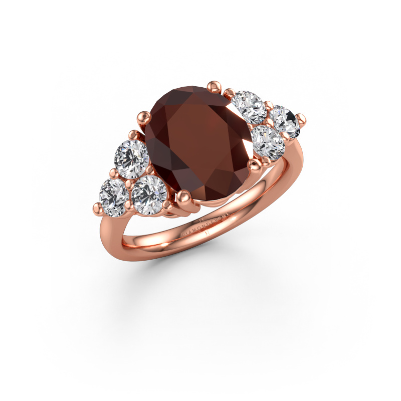 Immagine di Anello di fidanzamento Serenity OVL 585 oro rosa Granato 11x9 mm