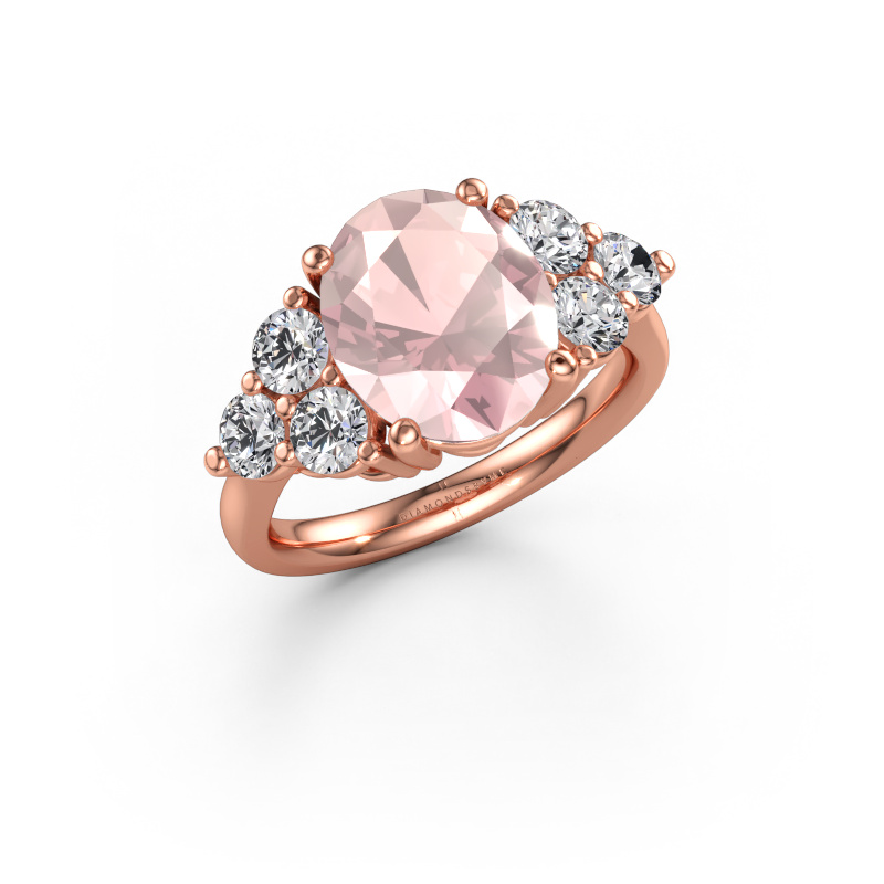 Immagine di Anello di fidanzamento Serenity OVL 585 oro rosa Morganite champagne 11x9 mm