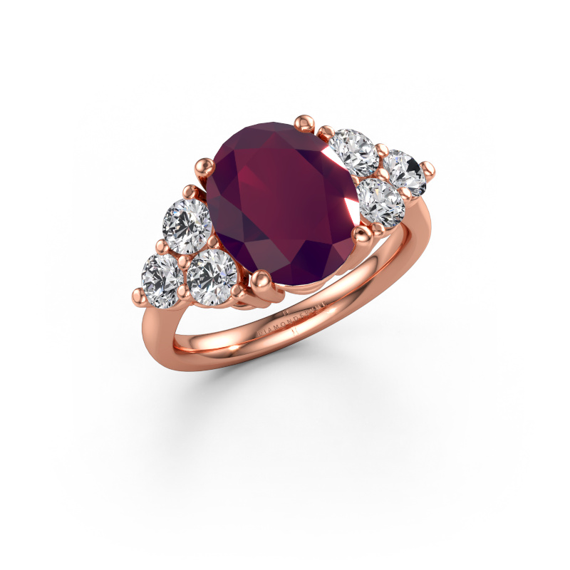 Bild av Förlovningsring Serenity OVL 585 roséguld Rodolit 11x9 mm