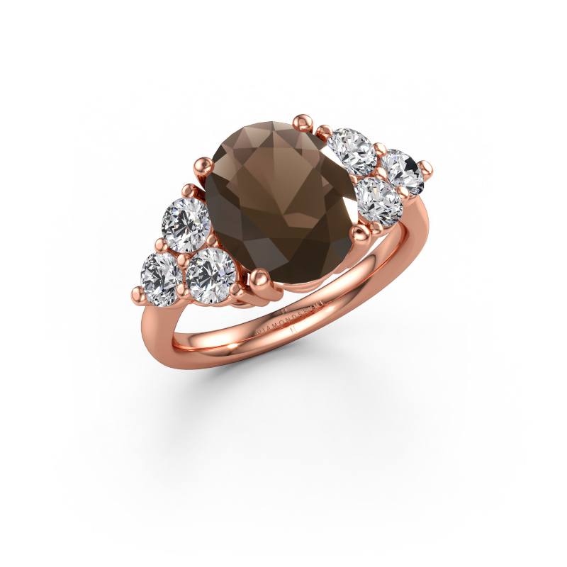 Bild av Förlovningsring Serenity OVL 585 roséguld Rökkvarts 11x9 mm